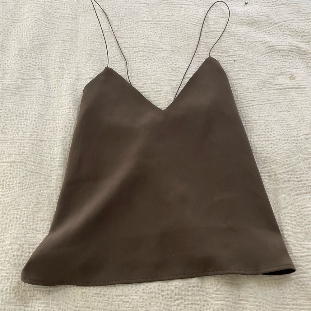 Olive green Backless Tank top